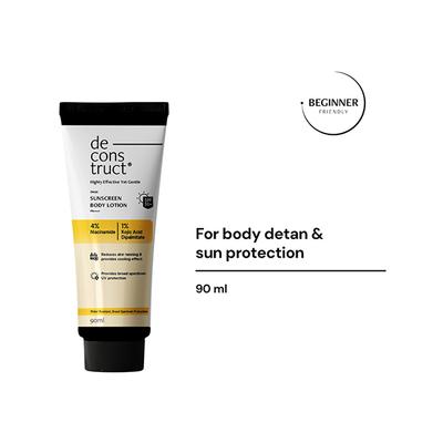 Deconstruct Detan Sunscreen Body Lotion with SPF 50+ Water resistant Body lotion UVA & UVB Protection PA ++++ 90 ml - Body Sunscreen