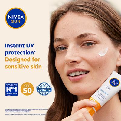 Nivea Sun Face Cream Uv Sensitive Spf50 50 ml - Body Sunscreen