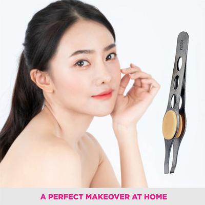 Vega Tweezer with Rubber Grip, Square Tip, 1 Piece (TW-04) 15 gm - Tweezers