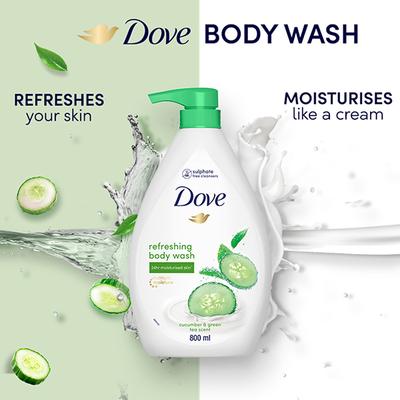 Dove Refreshing Body Wash, With Cucumber & Green Tea Scent 800 ml - Shower Gels & Body Wash