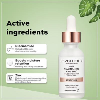 Revolution Skincare Blemish and Pore Refining Serum - 10% Niacinamide + 1% Zinc 30 ml - Face Serum