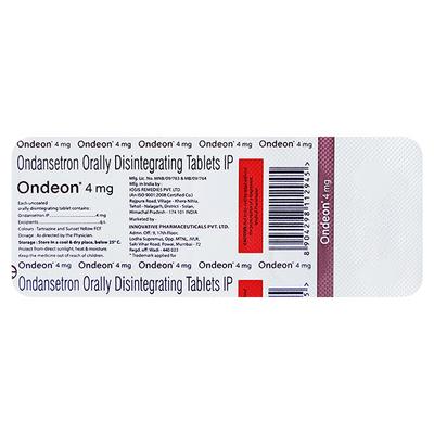 ONDEON 4 Tablet 10's - Vomitting/Emesis-Ant