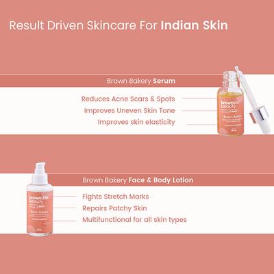 BrownSkin Beauty Brown Bakery Face Serum and Face and Body Lotion Combo 2's - Facial Kits