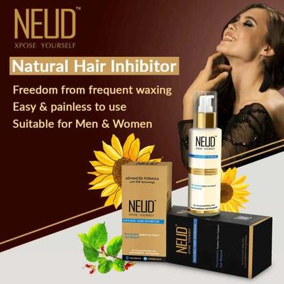 NEUD Natural Hair Inhibitor Permanent Removal Cream 100 gm - Hair Removal Accessories