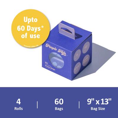 Purple Tails Dog Poop Bag Rolls - Lime & Lemony 60's - Pet accessories