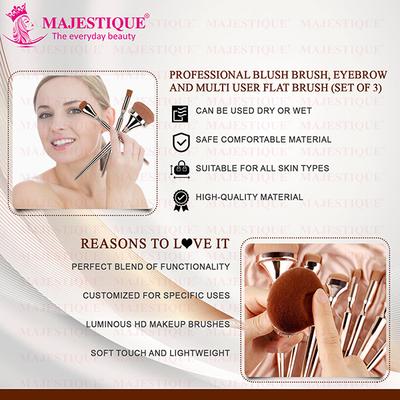 Majestique Blush Brush, Eyebrow and Multi-use Flat Brush, Luminous HD Makeup Brush Set 1's - Face Brush