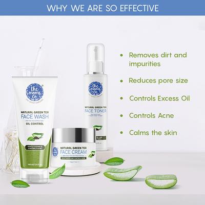 The Moms Co. Oily Skin CTM Regime Green Tea Face Wash, Toner, Face Cream 1's - Face Moisturizers