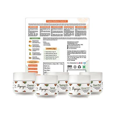 TNW The Natural Wash Papaya Radiance Facial Kit With Orange and Turmeric For Glowing Skin 125 gm - Facial Kits