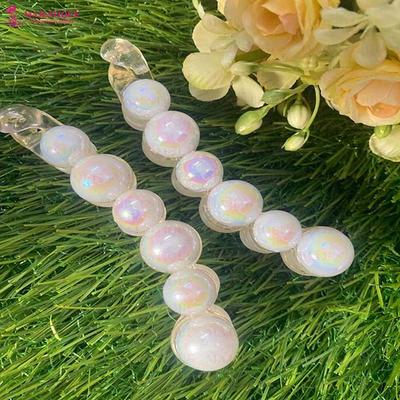 Majestique Stylish White Pearl Banana Clips Ponytail Holder Hair Clutchers For Women and Girls 2's - Hair Clips/Bands