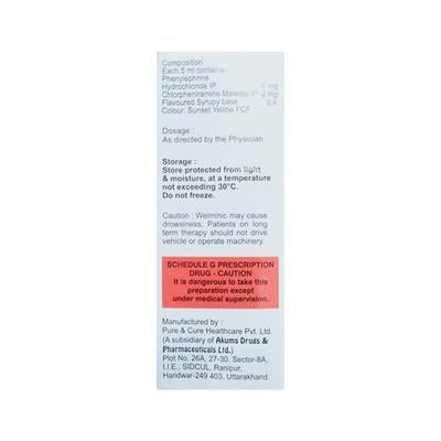Welminic Syrup 60ml - Cough And Cold-Cou