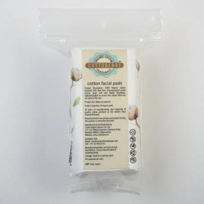 Cottsberry Organic Cotton Square Facial Pads with Aloevera 50's - Cotton Buds & Balls