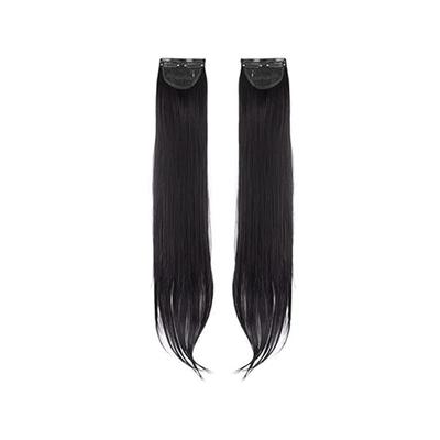 Bronson Professional Hair Extensions Side Patch Straight 2 Clip-In 24 inch Natural Black No 3 1's - Hair Clips/Bands