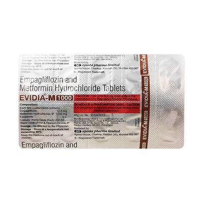 EVIDIA M 1000 Tablet 10's - Diabetes-Ant