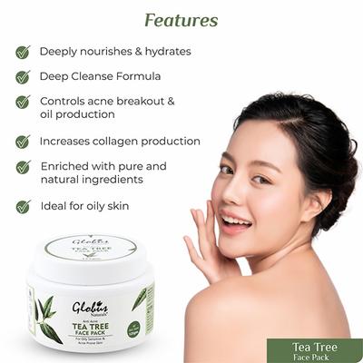 Globus Naturals Tea Tree Anti Acne Face Pack 125 gm - Face Packs