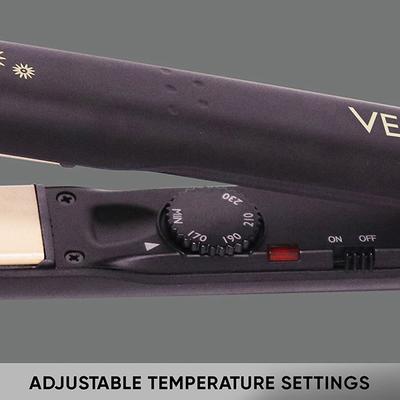Vega Keratin Glow Hair Straightener Temperature Control and Ceramic Coated Plates (VHSH-20), Black 1's - Straighteners