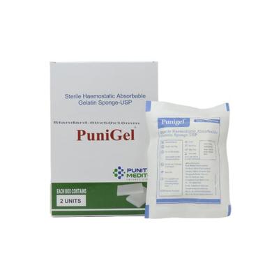 Punigel Standard Sterile Haemostatic Absorbable Gelatine Sponge (Pack of 80 x 50 x 10 mm) - Sponges & Applicators