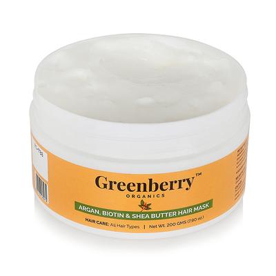 Greenberry Organics Argan, Biotin & Shea Butter Hair Mask 200 gm - Hair Treatment