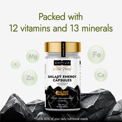 Kapiva Activ Foods Shilajit Energy Capsules 60's - Speciality Medicines