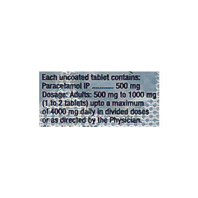 Paracetamol 500mg Tablet 10'S - Pain relief-Ano