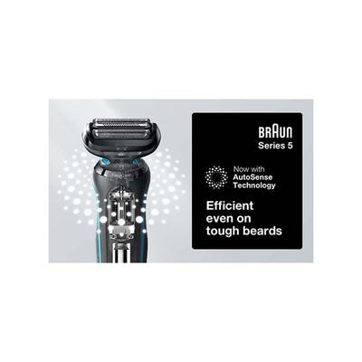 Braun Electric Shaver for Men, Series 5 51-M1200s, Wet and Dry Electric Shaver with Precision Trimmer Black and Turquoise 330 gm - Grooming Kits