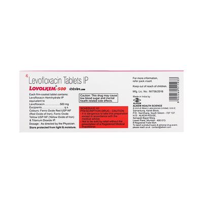 Lovolkem 500mg Tablet 10'S - Bacterial Infections-Qui