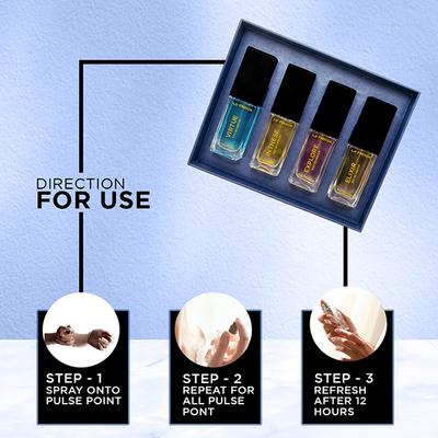 La French Elixir, Explore, Intense & Virtue Perfume Gift Set For Men & Women, 15ml Each 4's - Perfumes (Edt/Edp)