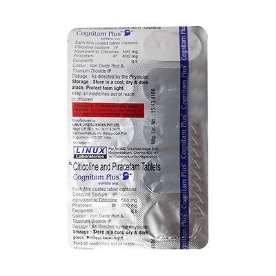 COGNITAM PLUS 500/800 Tablet 10's - Nootropics And Neurotrophics