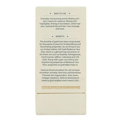 Februus Organics 24k Gold Face Serum Elixir Collagen Booster - Radiance 15 ml - Face Serum