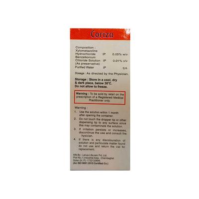 CORIZA Nasal Drops 10ml - Nasal Congestion-Nas