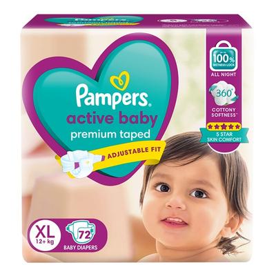 Pampers Active Baby Premium Taped Diaper Pants (XL) 72's - Diapers & Wipes