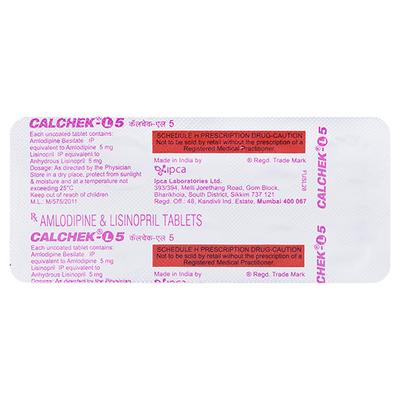 Calchek L 5mg Tablet 10'S - Hypertension-ACE