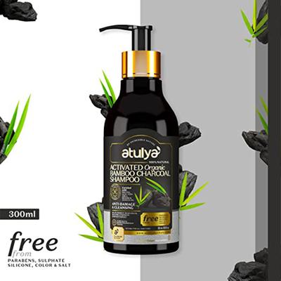 Atulya Activated Bamboo Charcoal Shampoo 300 ml - Face Scrubs