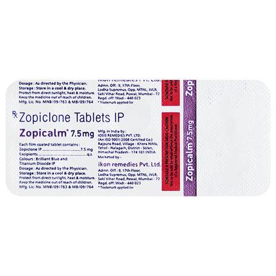 ZOPICALM 7.5 MG Tablet 10's - Hypnosis-Hyp