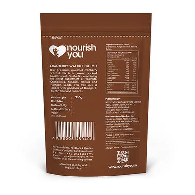 Nourish You Nutmix - Cranberry Walnut 250 gm - Nutritional Bars
