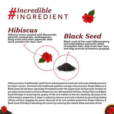 Atulya Hibiscus & Black Seed Hair Oil 200 ml - Hair Oils