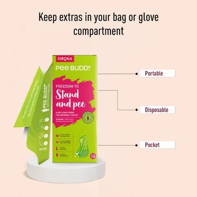 Peebuddy Ladies Stand and Pee Disposable Urination Funnel 10's - Intimate Care