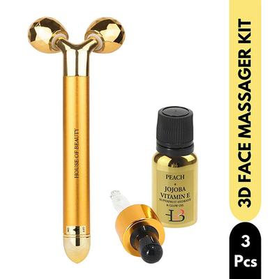 House of Beauty 3D Face Massager Tool For Double Chin, Sculpts Jawline & Cheeks,Shapes Nose (3Pcs) 1's - Massagers