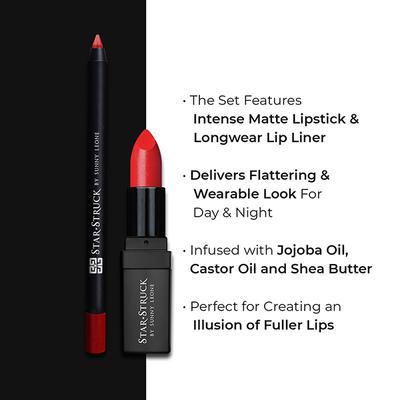 Star Struck by Sunny Leone Cherry Bomb Lip Kit Lipstick and Lip Liner 2's - Lip Glosses