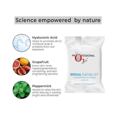 O3+ Bridal Oxygenating Glow Skin Facial Kit - 81g 10's - Facial Kits