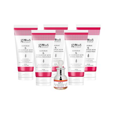 Globus Naturals Pimple Clear Glycolic & 1% Salicylic Acid Face Care Combo Face Wash 6's - Makeup Kits & Sets