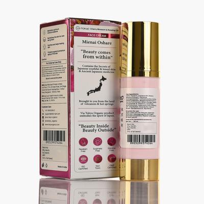VIA TOKYO ORGANIC Cherry Blossom & Rosehip Oil Face Cream, Anti - Aging Night Cream, No Sulphates, No Paraben 50 ml - Face Creams