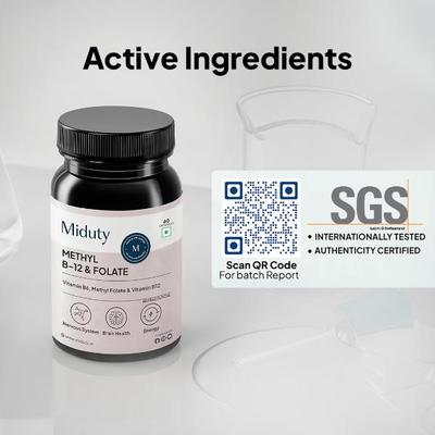 Miduty Methyl B 12 & Folate Chewable Tablet 60's - Calcium And Minerals