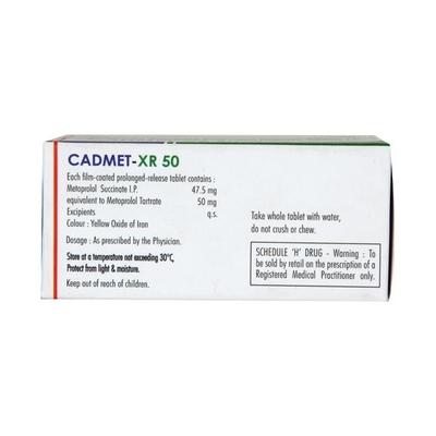Cadmet XR 50mg Tablet 10'S - Hypertension-Bet