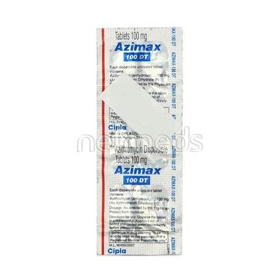 Azimax DT 100mg Tablet 3'S - Bacterial Infections-Mac
