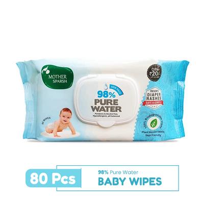 Mother Sparsh 98% Water Based Wipes 80's - Diapers & Wipes