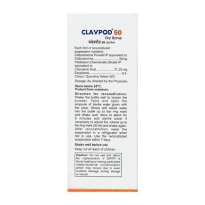 Clavpod 50 Pineapple Flavour Dry Syrup 30ml - Bacterial Infections-Cep