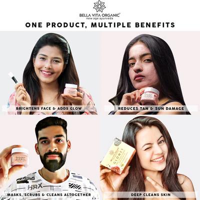 Bella Vita Organic Glowey Face Pack, Scrub & Face Wash 3 In 1 100 gm - Massage Oils