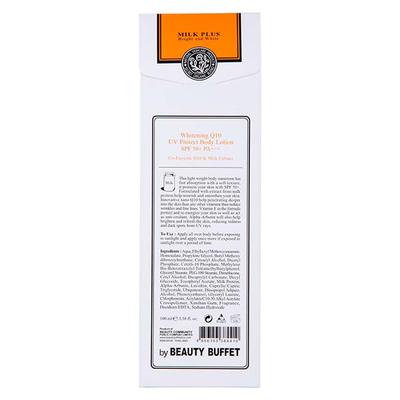 Scentio Milk Plus Organic Whitening Q10 UV Protect Body Lotion SPF50+ PA+++ 100 ml - Lotions & Creams