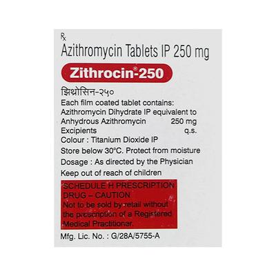 ZITHROCIN 250 Tablet 5's - Bacterial Infections-Mac