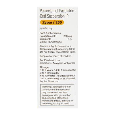 ZYPARA 250 Oral Suspension 60ml - Fever-Ana